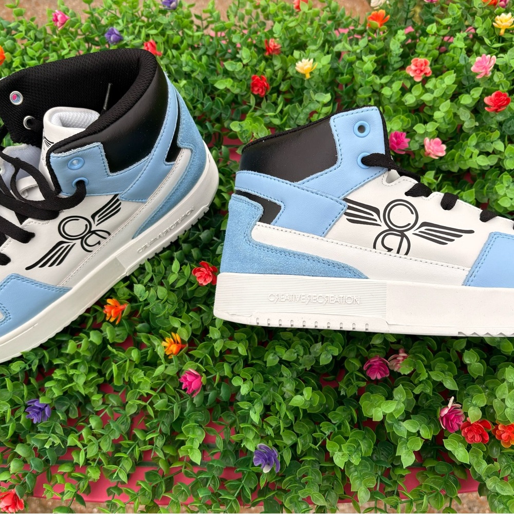 Stylish Kids High-Top Sneakers - Blue and Black